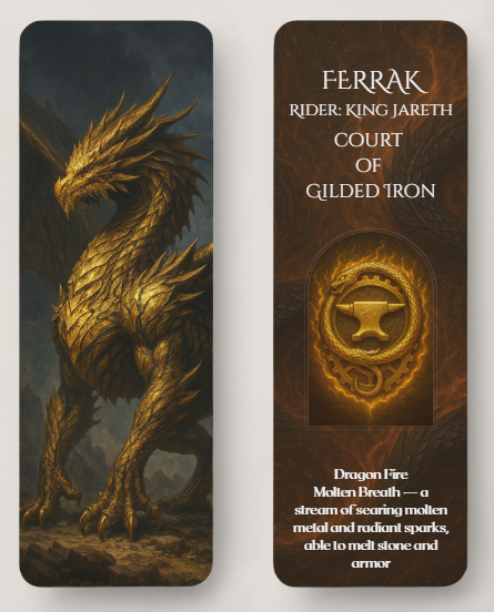 Ferrak Dragonbound Bookmarks — The Court of Gilded Iron