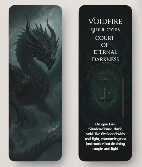 Voidfire Dragonbound Bookmarks — The Court of Gilded Iron